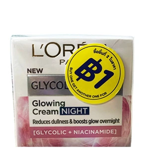 LOreal Glycolic + Niacinamide Bright Glowing Night Cream – 15ml
