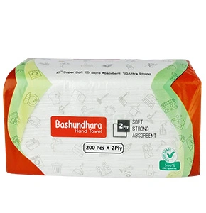 Bashundhara Hand Towel – 200 Pcs x 2 Ply
